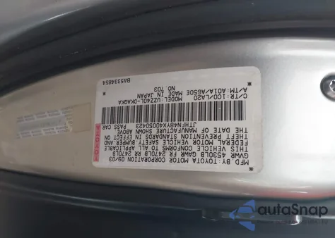 2004 Lexus Sc 430 z USA, uszkodzony, nr VIN JTHFN48YX40050423